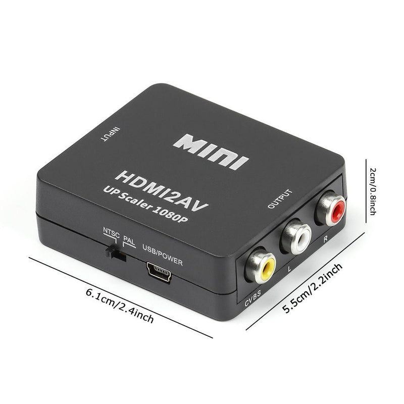 Durable Full HD Video 1080P Mini Converter Adapter HDMI to 3 RCA CVBS Connector