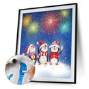 Christmas Penguin Oil Paint By Numbers Kits Canvas Drawing DIY Art (29479)