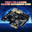 PCI-E Adapter PCI-Express 1x to 16x 1to 4 USB 3.0 Mining Riser Card Molex 4 Pin
