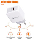 Q1 Portable Single USB Travel Mobile Phone Charger QC3.0 Fast Charging Charger