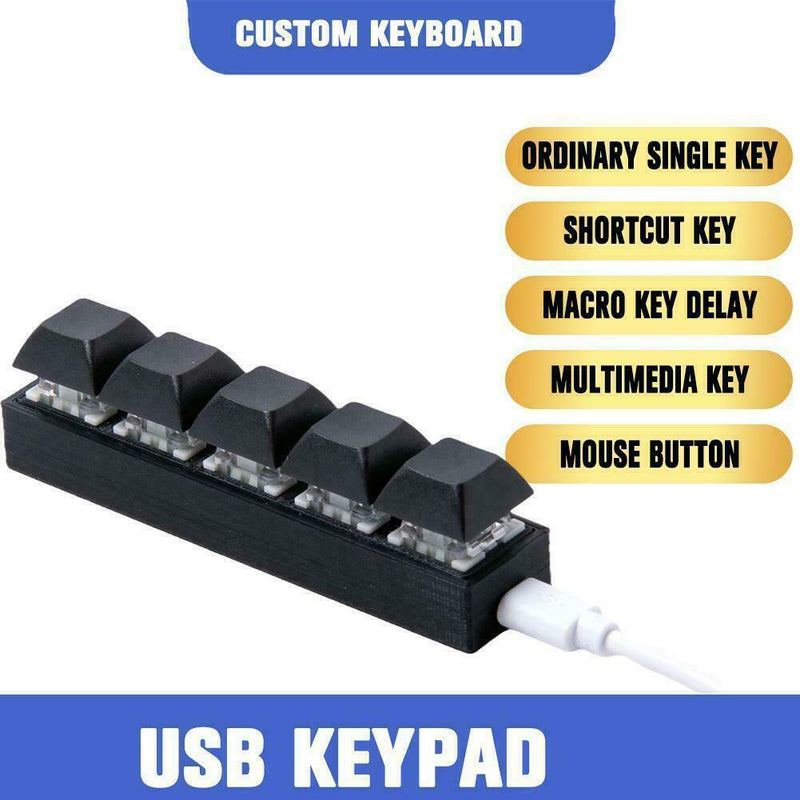 5 Keys Mini Mechanical Keyboard Programming Macro Keypad Keyboards Gaming Z4I3