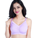 Pregnant Women Pad Feeding Bra Nursing Front Closure Clothes (XXL Purple) Newly