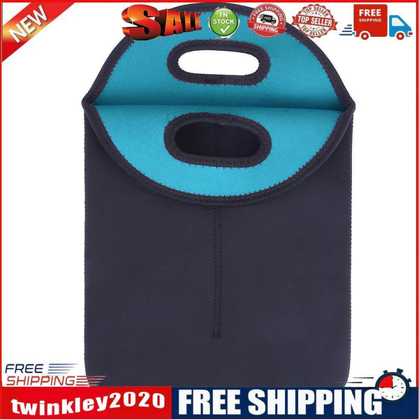 2 Bottles Neoprene Cooler Wine-bottle Bag Protective Cover (Sky Blue+Black)