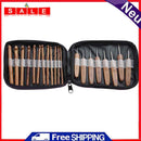 LS4G 20pcs Bamboo Crochet Hook Knitting Needles Set with Case Weaving Craft Yarn Sewing