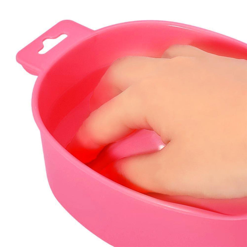 Nail Art Hand Wash Remover Soak Plastic Bowl Nail Bath Manicure Tool(Pink)