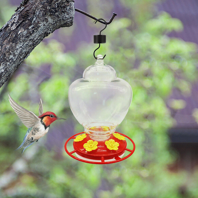 Bird Water Feeder Hanging Hummingbird Feeder Drinker Outdoor Garden Dispens