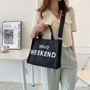 Women Canvas Shoulder Bag Large Capacity Letter Crossbody Messenger Handbags