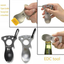 Portable Multifunction Opener Camping Tool Bottle Opener Stainless Steel Spoon