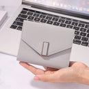 Retro Leather Solid Color Trifold Short Wallet Women Purse (Light Grey)