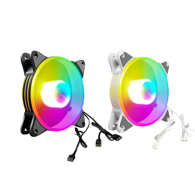 COOLMOON 12cm 5V PWM Cooling Fan Desktop PC Case ARGB CPU Radiator (Black)
