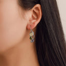 Water Drop Earrings Casual Women Moonstone Dangle Ear Hook Alloy Jewelry Gift