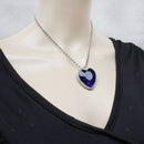 Women's Blue   Rhinestone Pendant Chain Necklace Choker Jewelry