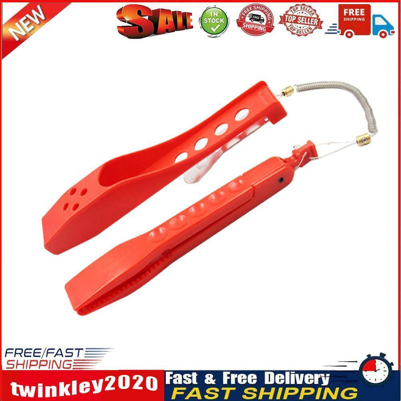 Fishing Tongs Gripper Portable Fishing Clip Grabber with Lanyard (Red) Newly