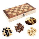 3 in 1 Chess Checkers Backgammon Set, Wooden Chess Pieces Board Game (3)