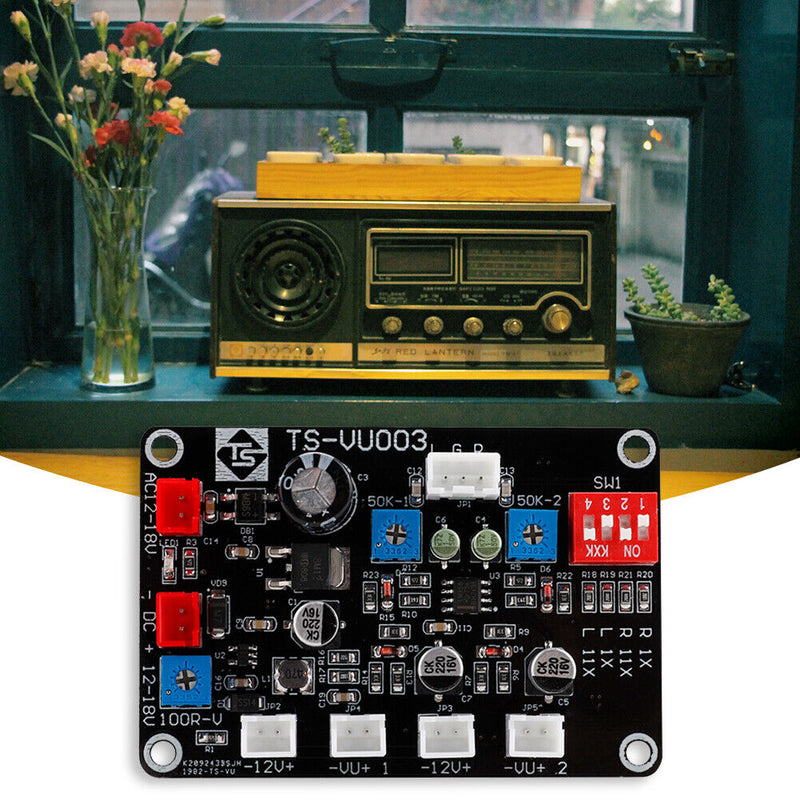 Stereo Audio Digital VU Meter Driver Board Adjustable DB Level Amplifier Mo