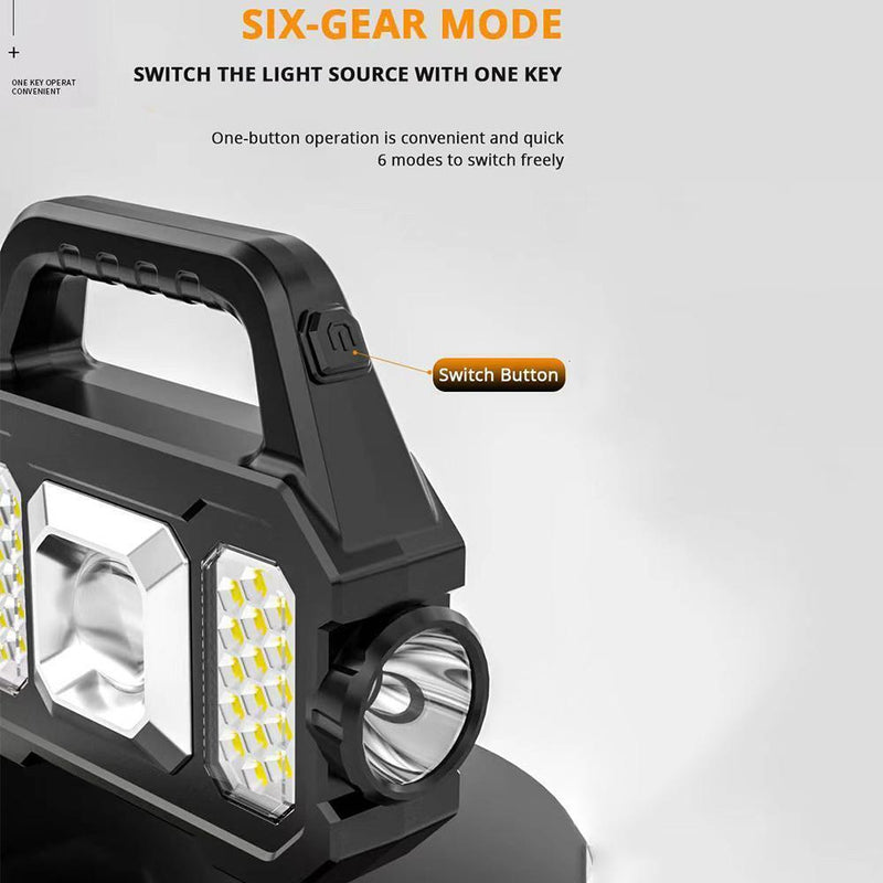4x500lm Flashlight Portable 6 Gears Torch Light for Camping Accessories COB