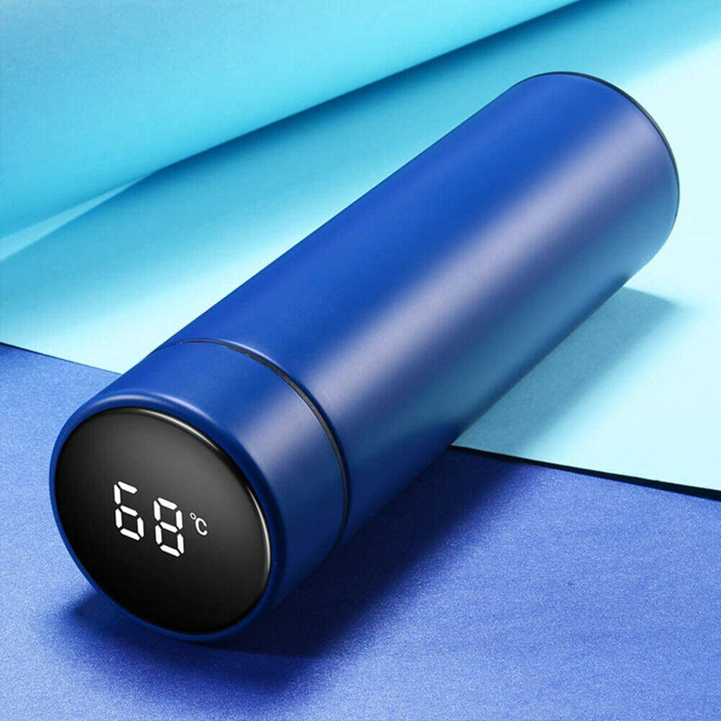 Digital Thermal Water Cup Touch Display Temperature Vacuum Flasks (Blue) Newly