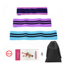 3pcs Hip Squat Resistance Band Anti-slip Booty Leg Loop with Cloth Carrying Bag