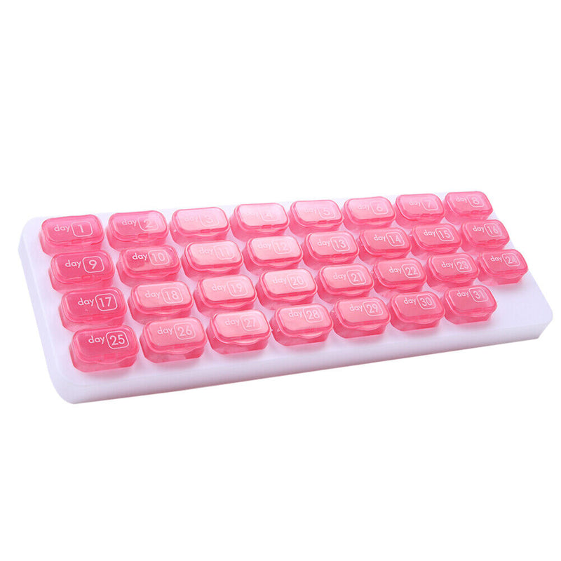 #A 31 Dividers Travel Container for Vitamins Digital Grid Keyboard Monthly Pill