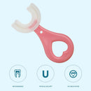 Silicone U-shaped Toothbrush 360 Degree Soft Brush for Kids (Heart Pink) Newly