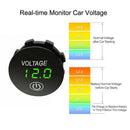 DC12V-24V Motorcycle Panel Digital Voltage Meter Voltmeter (Green Light)