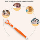 Three Sided Pet Toothbrush Dog Soft Brush Bad Breath Tartar Tool (Orange)
