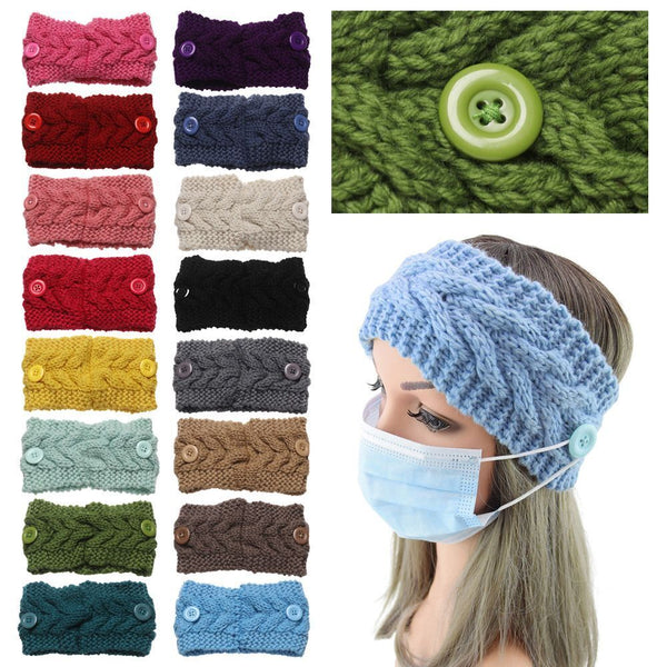 Elastic Candy Color Knitted Headband Hair Accessories Thick Warm Wide Hairband