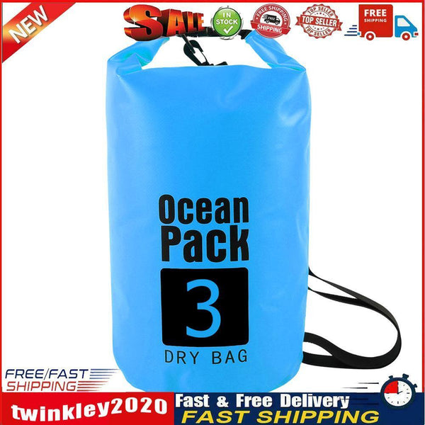 Waterproof Dry Bag Pack Sack Swimming Kayaking Boat Trekking (3L Sky Blue) Newly