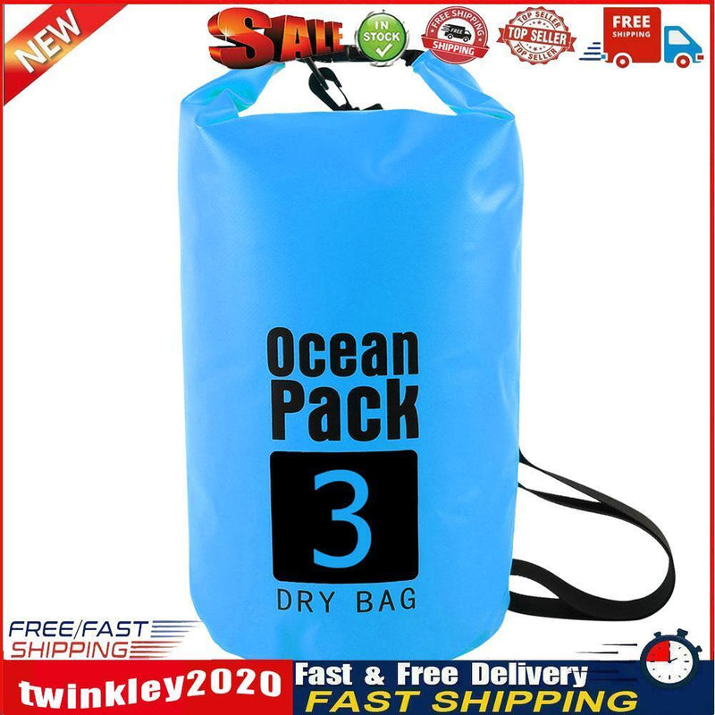 Waterproof Dry Bag Pack Sack Swimming Kayaking Boat Trekking (3L Sky Blue) Newly