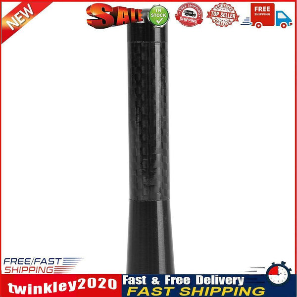 8cm Car Roof Antenna Carbon Fiber Screw Metal Stubby Mast Antenna (Black) Newly