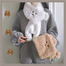 Gifts Neckerchief Thicken Cartoon Plush Scarf Winter Bear Style Warm Scarf