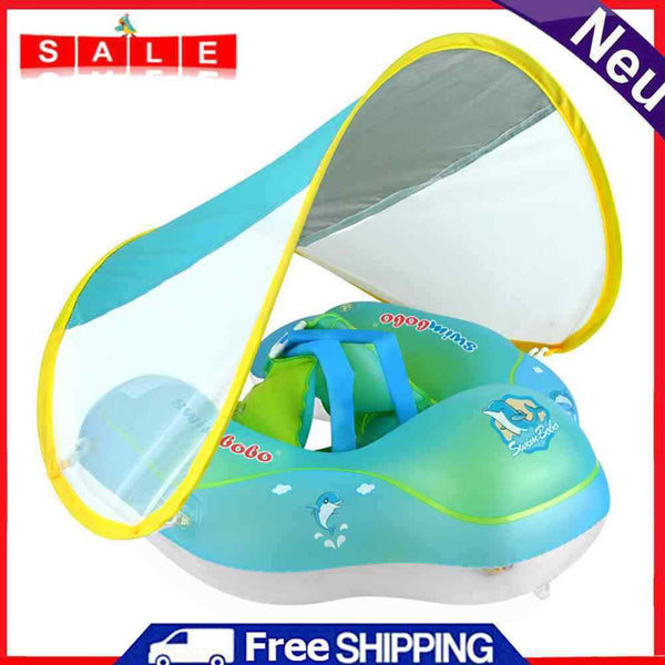 Inflatable Swimming Ring Baby Pool Float Toys with Canopy Sunshade Swim Circle