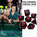 7pcs/Set Multi-Sided Digital Dices D4 D6 D8 D10 D12 D20 for TRPG (Red) Newly