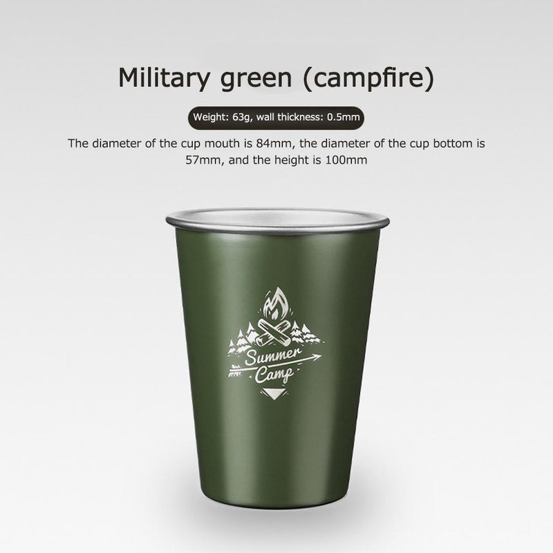 Stainless Steel Camping Cup Outdoor Travel Coffee Beer Drinks Mugs (Grey)
