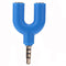 3.5mm Stereo Audio Jack Earphone Headphone 2 Way U Splitter Adapter