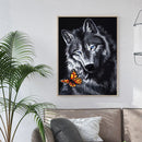 5D Drawing Kit DIY Wolf Butterfly Full Square Drill Diamond Painting Ornament