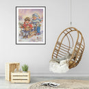 Handmade DIY Full Round Drill Diamond Painting 5D Snow Kids Poster Kit Newly