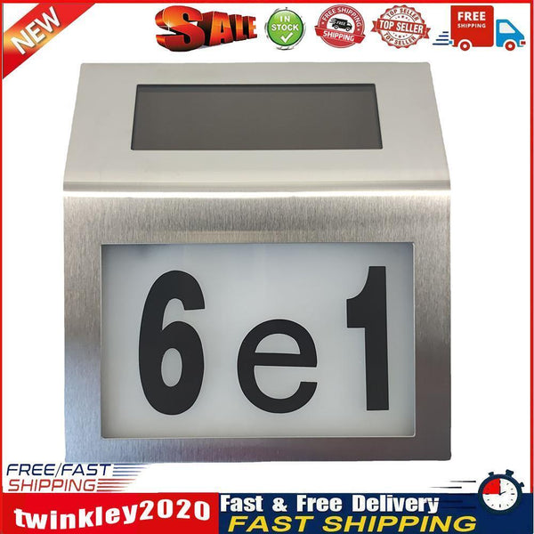 House Number LED Solar Lamp Waterproof Outdoor Address Number Sign Light Newly