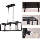 Ceiling Light Industrial Satin Nickel Finish Chandelier Farmhouse 3-Light