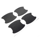 4pcs Carbon Fiber Auto Door Handle Stickers Anti Scratch Car Exterior Decorat