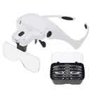 Jeweler Watch Bright With 5 Lens LED Light Head Loupe Magnifying Glass