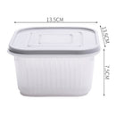 Drain Sealed Crisper Ginger Garlic Onion Food Storage Cleaning Box (Grey) Newly