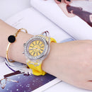 Student LED Flash Light Quartz Watch Luminous Crystal Casual Wristwatch Jewelry