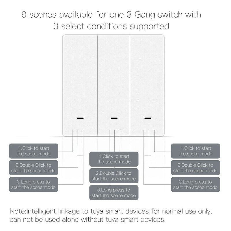 Tuya Smart Bluetooth-compatible ZigBee Wall Switch App Control Hub Required