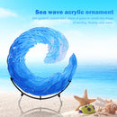 Acrylic Ocean Wave Sculpture Desktop Sea Wave Creative Art Craft for Living Room
