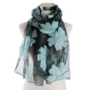 Flower Print Elegant Satin Scarf Women Retro Scarves Summer Beach Shawls Band