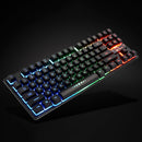 K87 LED Breathing Backlit 87 Keys Mechanical Feeling Gaming USB Wired Keyboard