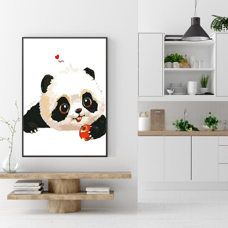 Frameless Hand Painted Digital Picture DIY Panda Paint By Numbers Wall Craft Kit
