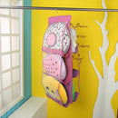 Transparent 6 Pocket Handbag Hanging Storage Bag Dust-proof Pouch (Pink)