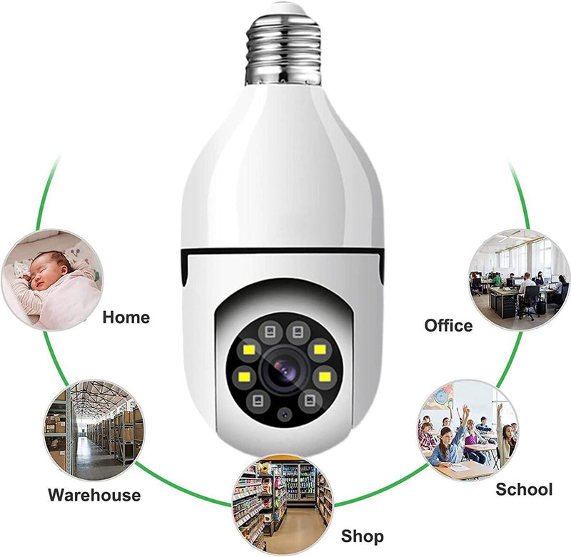 with Two Way Audio Smart Motion Detection 1080P Wireless WiFi Light Bulb Camera